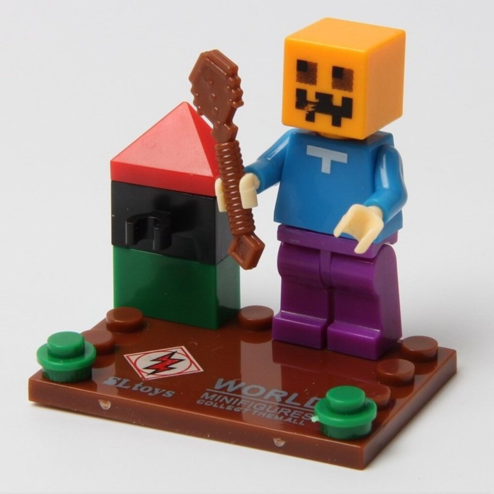 Minecraft Pixelated Gamer Block CAKE TOPPER 6 Figure Set (ASSEMBLY REQUIRED) - Picture 6 of 9
